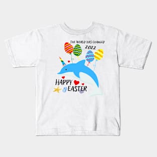 Happy Easter 2022 Delphine Unicorn Kids T-Shirt